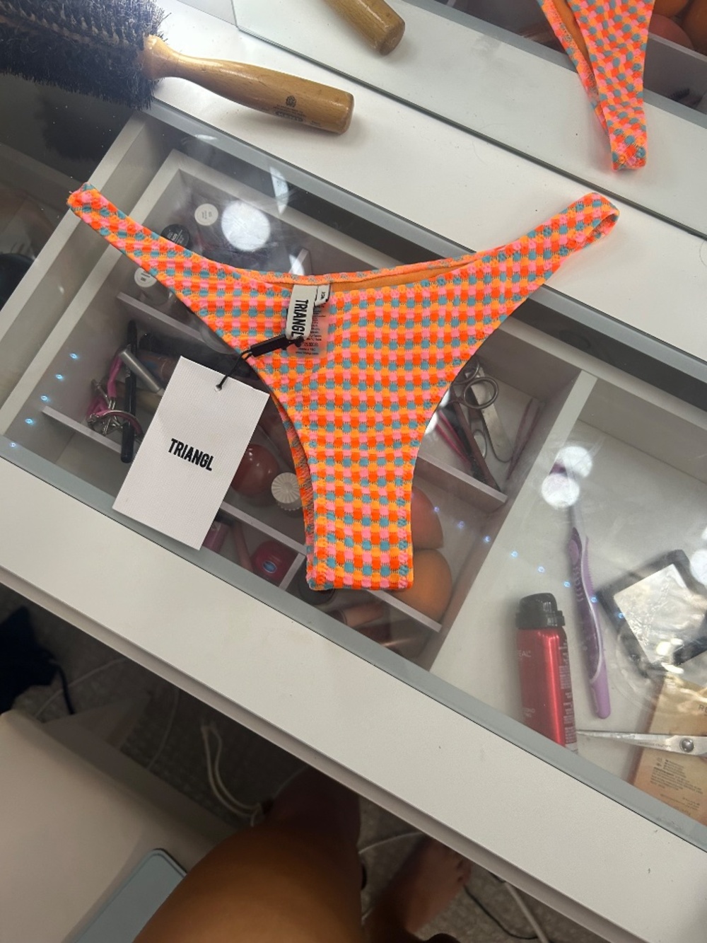 XS TRIANGL extra cheeky GARA Textured Triangle Bathing suit bottoms